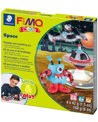 Комплект полимерна глина Staedtler Fimo Kids - Космическо чудовище - 1