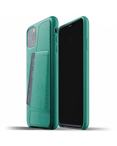 Кожен калъф с джоб Mujjo за iPhone 11 Pro Max, светлозелен - 1