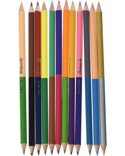 Комплект двуцветни моливи Pelikan - 24 цвята, кръгли - 3