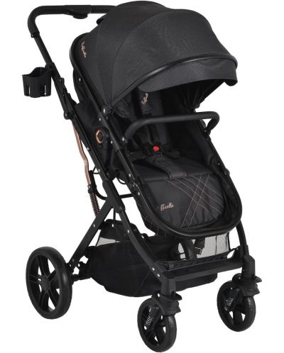 Комбинирана бебешка количка Moni - Raffaello, черна - 2