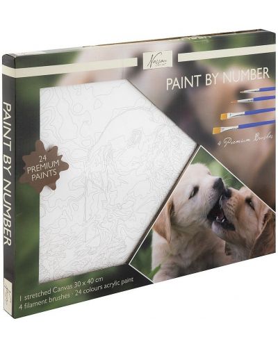 Комплект за рисуване по номера Grafix - Кучета - 1