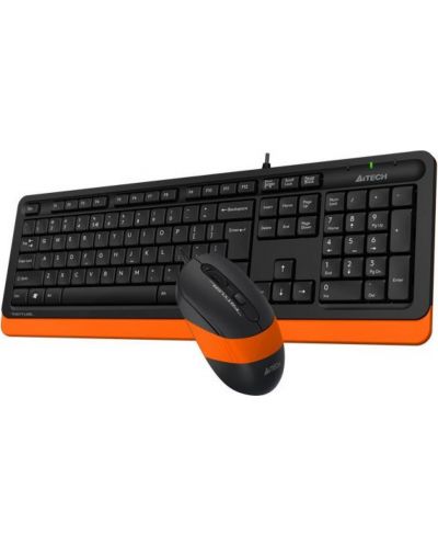 Комплект клавиатура и мишка A4tech - F1010 Fstyler, черен/оранжев - 2