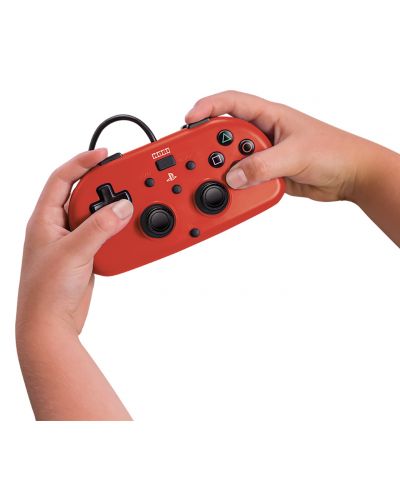 Контролер Hori - Wired Mini Gamepad, червен (PS4) - 3