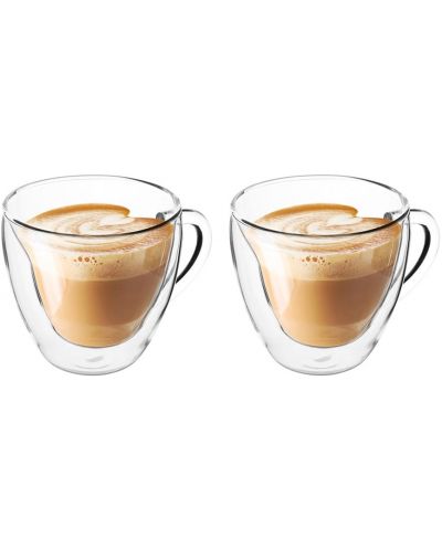 Комплект от 2 двустенни чаши за кафе ADS - Andrea, 250 ml, с лъжички - 3