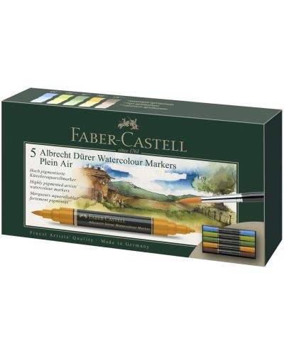 Акварелни маркери Faber-Castell Albrech Dürer - Plein Air, 5 цвята - 1