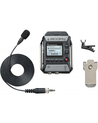Комплект аудио рекордер и микрофон Zoom - F1-LP, черен - 1