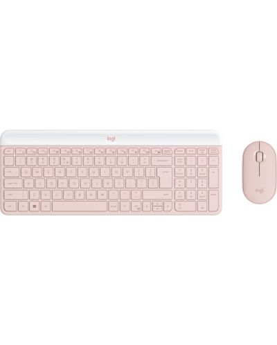 Комплект мишка и клавиатура Logitech - MK470 Slim Combo, безжични, rose - 1