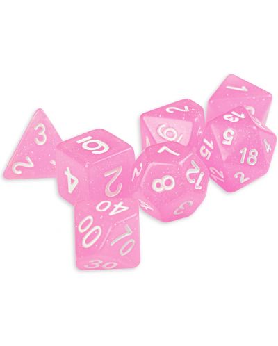 Комплект зарове Dice4Friends Confetti - Creamy Pink, 7 броя - 1