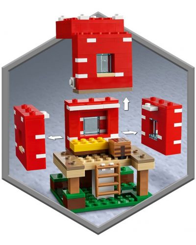 Конструктор LEGO Minecraft - Къщата на гъбите (21179) - 3
