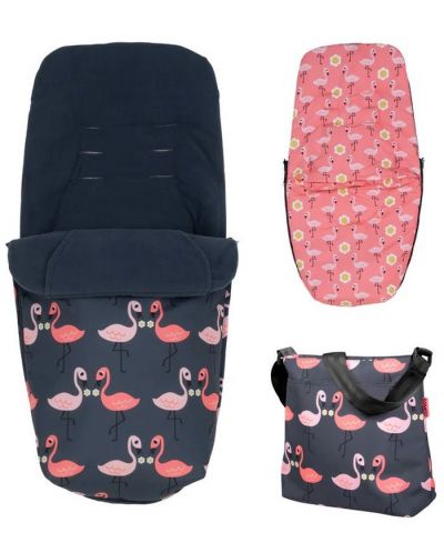 Комплект чувалче за крака и чанта за количка Cosatto - Pretty Flamingo - 1