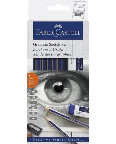 Комплект черни моливи Faber-Castell - Graphite Sketch Set - 1