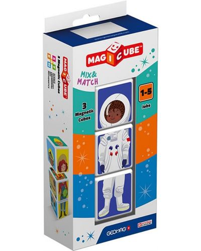 Комплект магнитни кубчета Geomag - Magicube, Професии, 3 части - 1