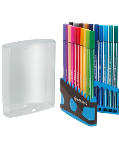 Комплект флумастери Stabilo Pen 68 - 20 цвята, в светлосиня кутия - 2