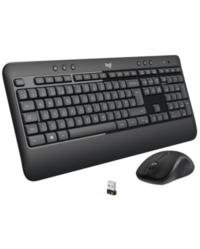 Комплект клавиатура и мишка Logitech - MK540 Advanced, безжичен, черен - 1