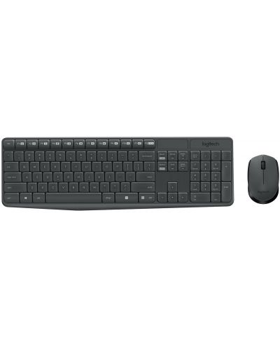 Комплект клавиатура и мишка Logitech - MK235, безжичен, сив - 2