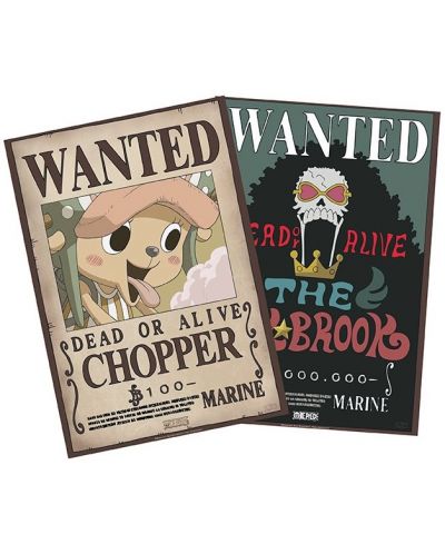 Комплект мини плакати GB eye Animation: One Piece - Brook & Chopper Wanted Posters - 1