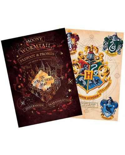 Комплект мини плакати GB eye Movies: Harry Potter - Crests & Marauders - 1