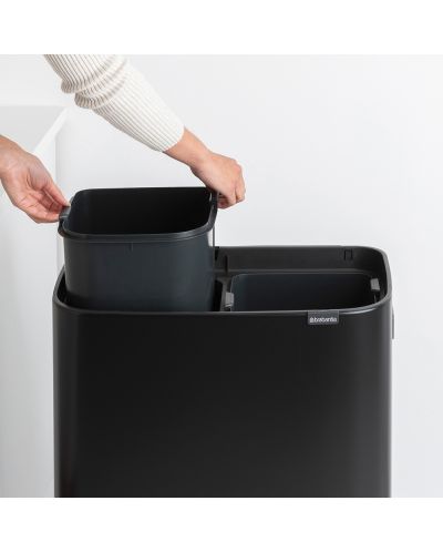 Кош за отпадъци Brabantia - Bo Touch Hi, 2 x 30 l, Matt Black - 4