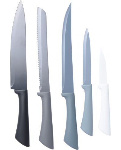 Комплект от 5 кухненски ножа H&S - с поставка, многоцветни - 2