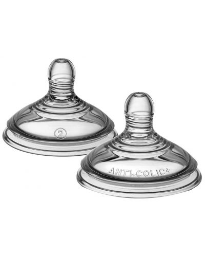 Комплект биберони Tommee Tippee - Advanced Anti-Colic+ Medium, 2 капки, 3м+, 2 броя