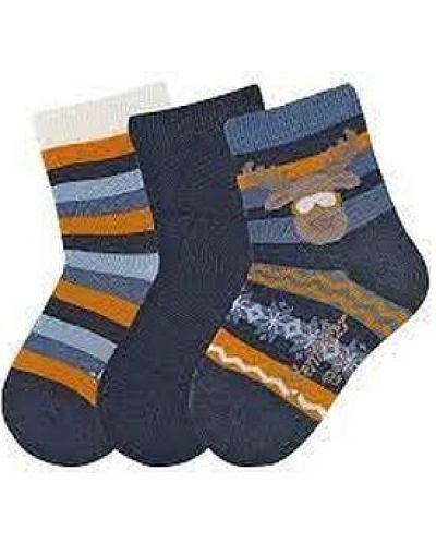 Комплект детски чорапи Sterntaler - Еленче, 17/18 размер, 6-12 месеца, 3 чифта - 1