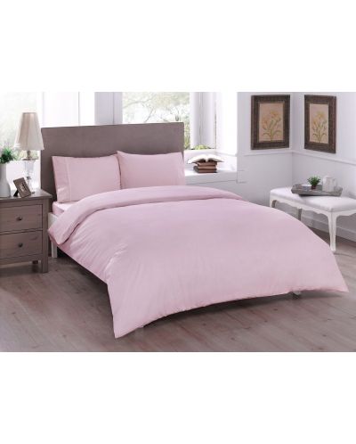 Комплект за спалня TAC - Basic, 100% памук ранфорс, розов - 1