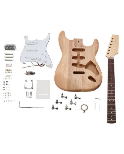 Комплект за сглобяване Harley Benton - Stratocaster DIY Kit, бежов/бял - 1
