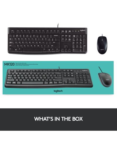 Комплект мишка и клавиатура Logitech - MK120, черен - 10