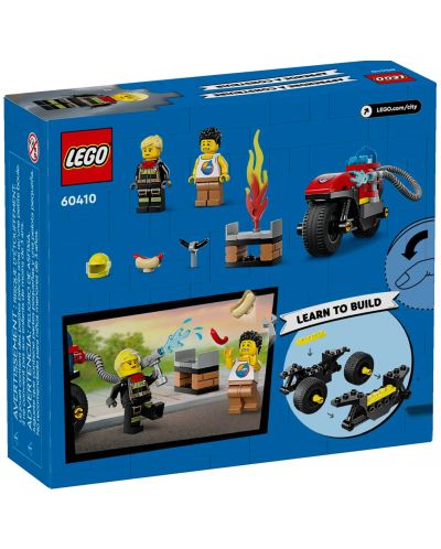 Конструктор LEGO City - Спасителен пожарен мотоциклет (60410) - 2