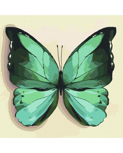Комплект за рисуване по номера Ideyka - Зелена пеперуда, 25 х 25 cm - 1
