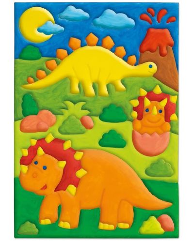 Комплект за оцветяване Galt - Релефна картина за оцветяване, Динонзаври - 2