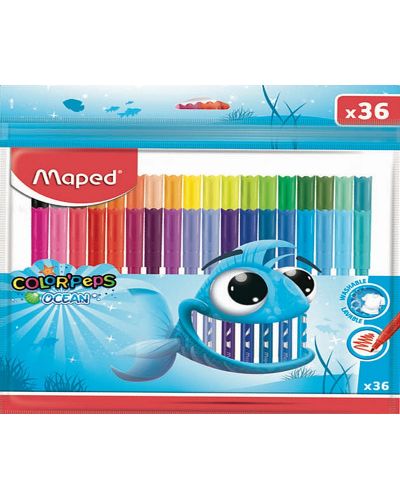 Комплект флумастери Maped Color Peps - Ocean, 36 цвята - 1