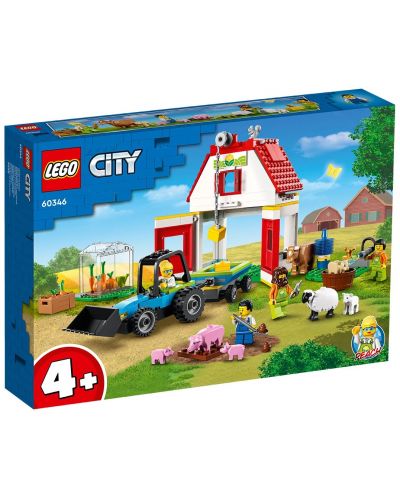 Конструктор LEGO City - Хамбар и животни във фермата (60346) - 1