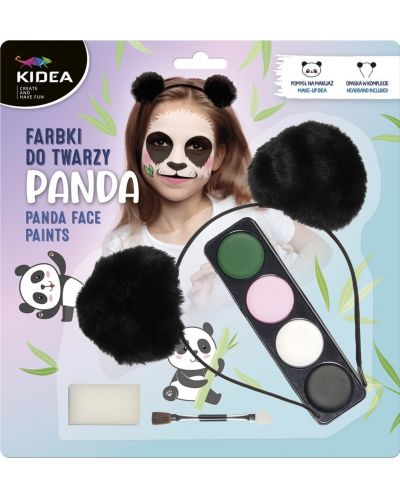 Комплект бои за лице с диадема Kidea - Панда - 1