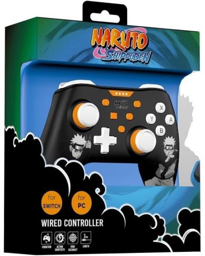Контролер Konix - за Nintendo Switch/PC, жичен, Naruto, черен - 6