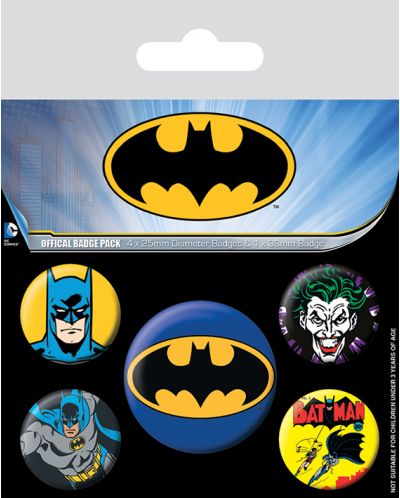 Комплект значки Pyramid DC Comics: Batman - Retro