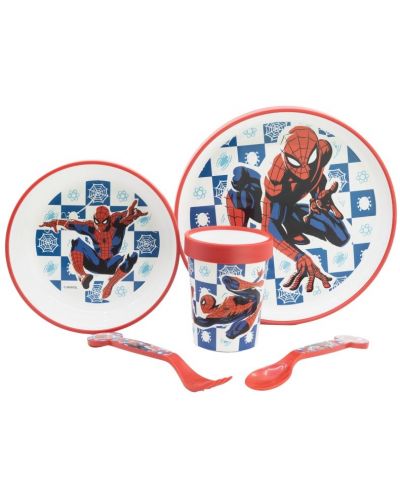 Комплект за хранене Stor - Spiderman Arachnid Grid, 5 части - 1