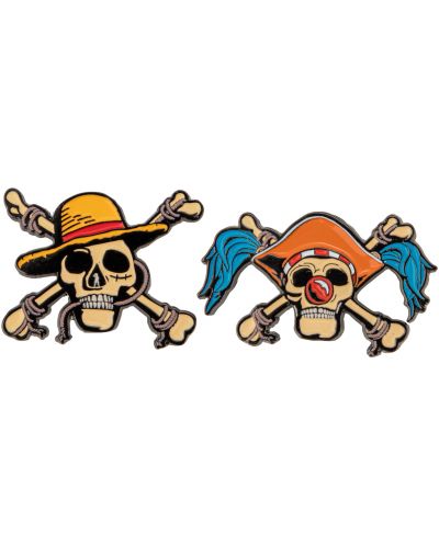 Комплект значки Cine Replicas Animation: One Piece - Luffy & Buggy Skulls - 1