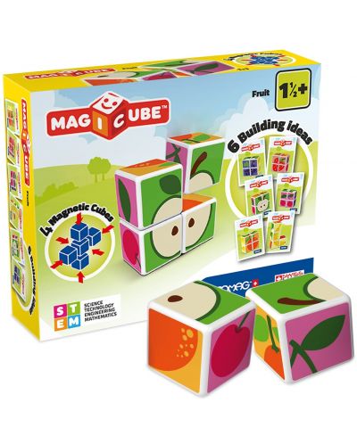 Комплект магнитни кубчета Geomag - Magicube, Плодове, 7 части - 1