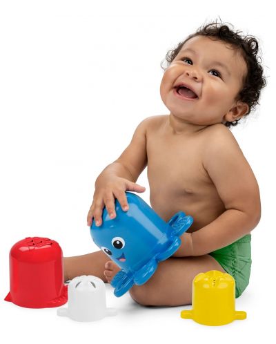 Комплект играчки за баня Baby Einstein -  Opus’s Stack & Stream, 5 броя - 7