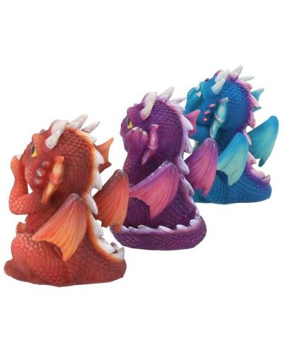 Комплект статуетки Nemesis Now Adult: Humor - Three Wise Dragonlings, 8 cm - 3