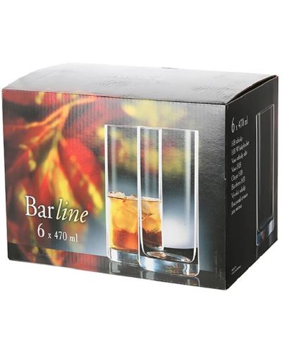 Комплект чаши за вода Bohemia - Royal Barline, 6 броя x 470 ml - 2