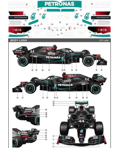 Кола с радиоуправление Rastar - Mercedes-AMG F1 W11 EQ Performance Radio/C, 1:18 - 3