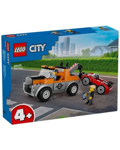 Конструктор LEGO City - Камион за теглене и ремонт на спортна кола (60435) - 1