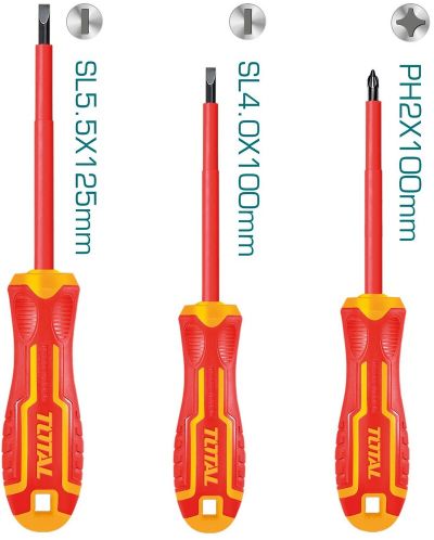 Комплект отвертки TOTAL - Industrial, VDE, 3 части - 4