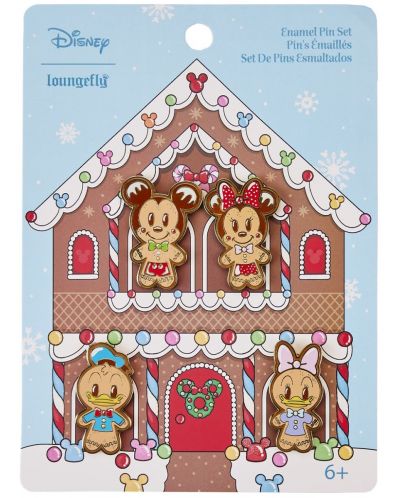 Комплект значки Loungefly Disney: Mickey and Friends - Gingerbread - 1