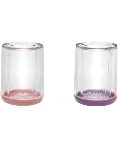 Комплект от 2 чаши за пиене Melii - Розова и лилава, 145 ml - 3