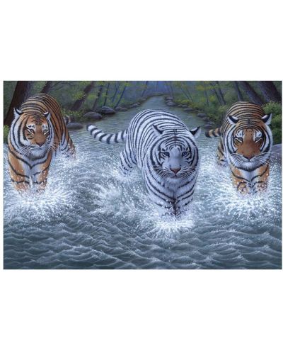 Комплект за рисуване с акрилни бои Royal - Тигри, 39 х 30 cm - 1