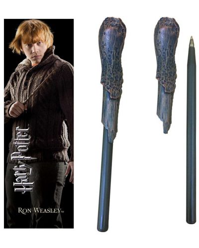 Комплект химикалка и разделител за книги The Noble Collection Movies: Harry Potter - Ron Weasley - 1