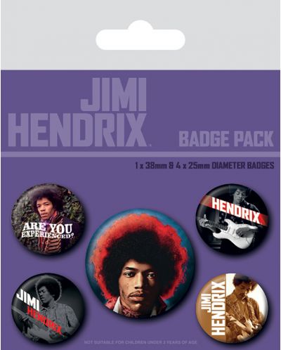 Комплект значки Pyramid Music: Jimi Hendrix - Experience